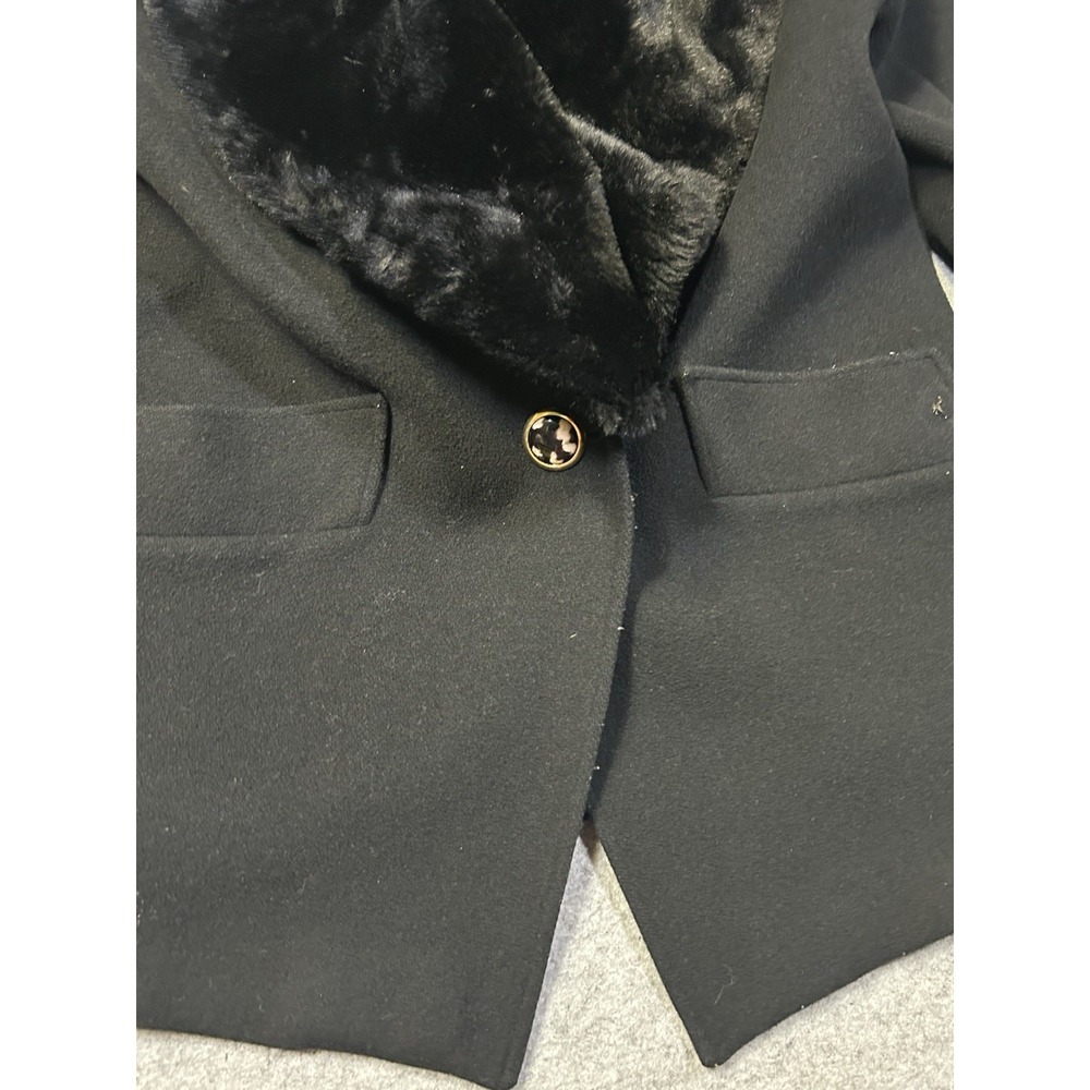 VTG Cache d'Or (Mansfield) Cashmere/Wool Coat Removable Faux Collar Glam L 12 - Picture 8 of 16